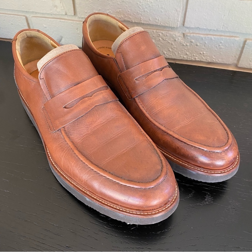 Samuel Hubbard Mens 12 M Ivy Legend Penny Loafer Tan Leather Vibram Sole Comfort